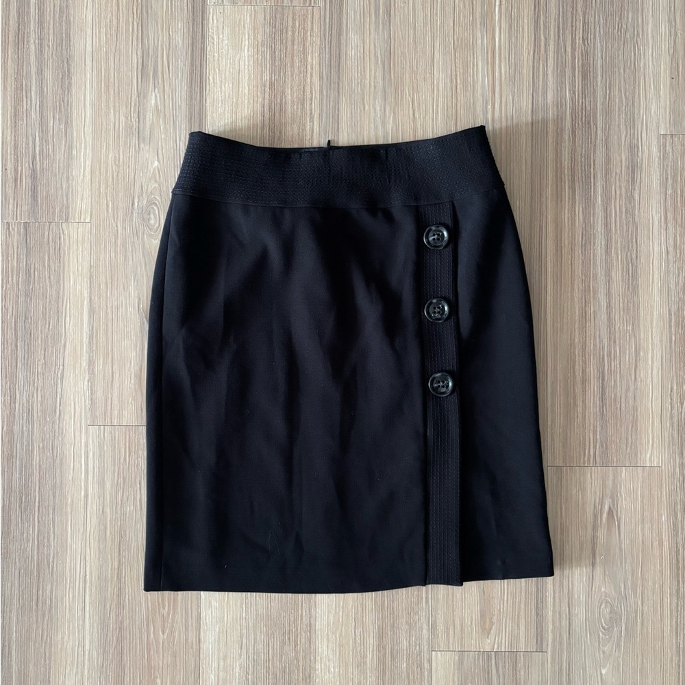 VTG Talbots Pencil Skirt High Waist Black Side Button Lined Womens 10 Office